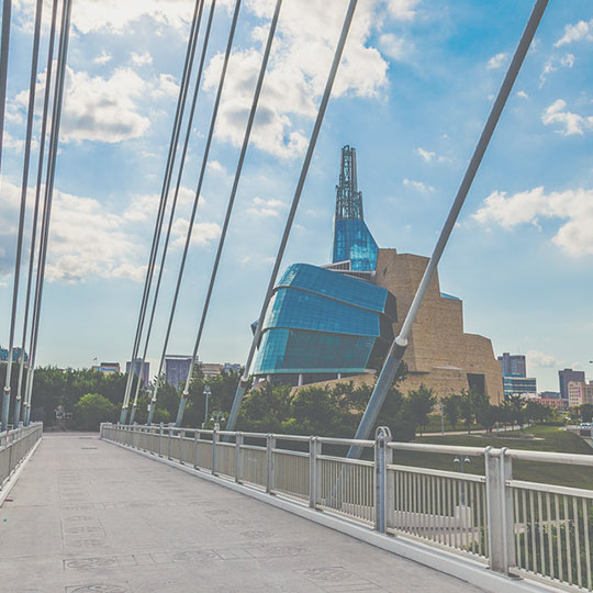 Winnipeg IT Company: image of iconic bridge and museum